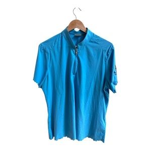 GU Turquoise Blue Short Sleeve 1/4 Zip Short Sleeve Womens Size XL Golf